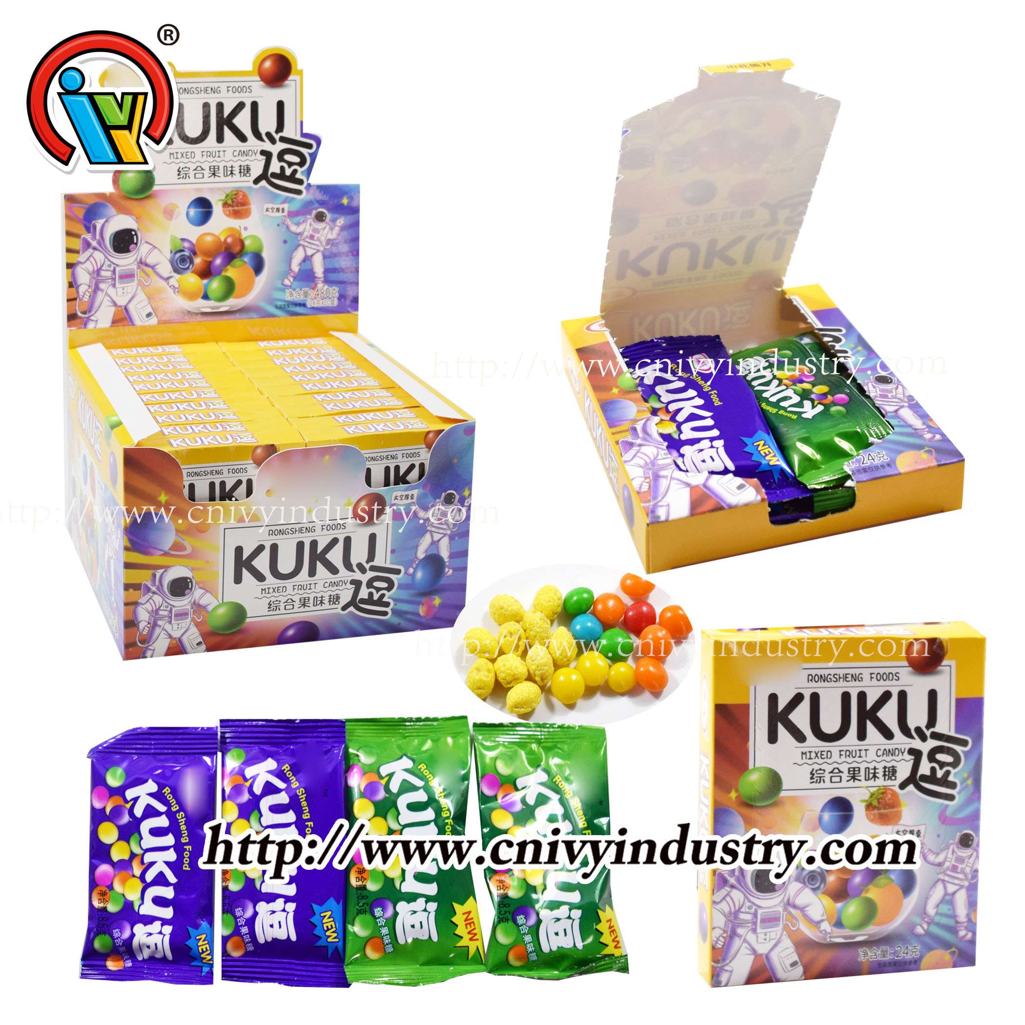 ฮาลาลเปรี้ยวหวานรสผลไม้เคี้ยวหนึบลูกอมขายส่ง