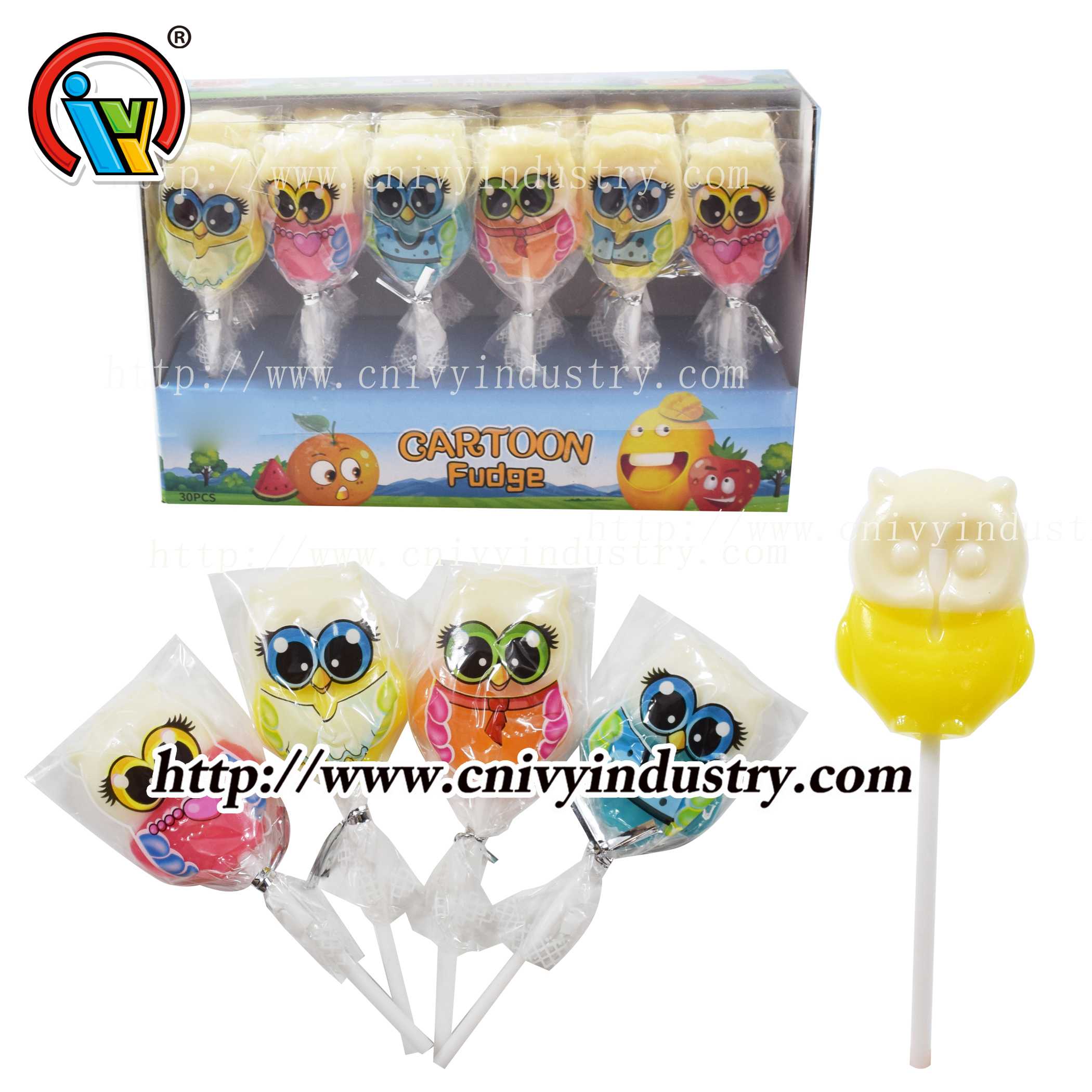 owl shape lollipop hard candy supplier