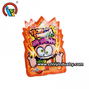 บรรจุภัณฑ์ใหม่ด้วย popping candy bubble gum และสติกเกอร์ด้านใน