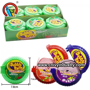 ฟรุ๊ตตี้หมากฝรั่งโรลขนาดใหญ่ม้วนฟอง